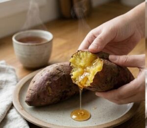 Thành phẩm món khoai lang nướng