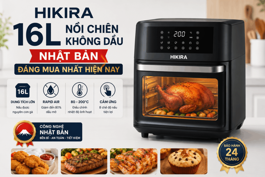 Nồi chiên không dầu Nhật bản hãng HIKIRA