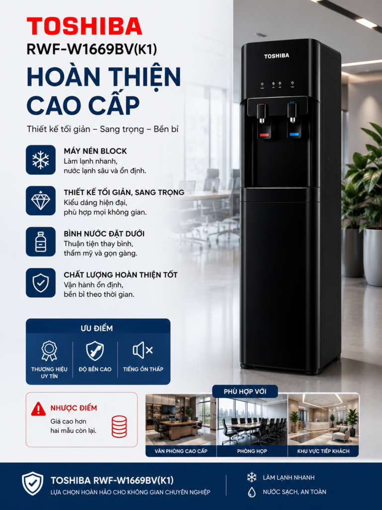 Cây nước nóng lạnh giá rẻ văn phòng Toshiba